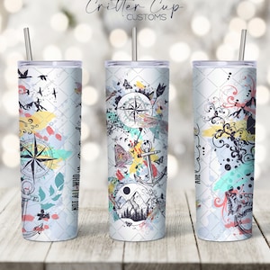 Nicht alle, die wandern sind verloren Tumbler Wrap, Wanderlust Tumbler Wrap, Sublimation Tumbler Design, 20 Unzen Tumbler Wrap