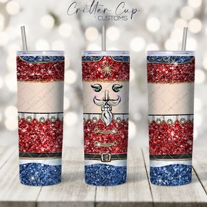 Glitzer Nussknacker Tumbler Wrap, 20 Unzen Tumbler Wrap, Sublimation Tumbler Design