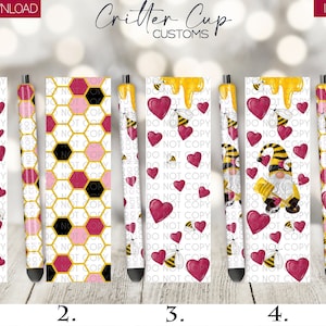 Valentine&#39;s Day Gnome Pen Wraps, Be Gnome Pen Wrap, Pen Wrap png, Waterslide Pen Wrap