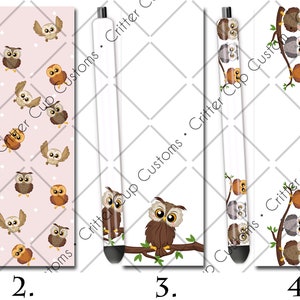 Owl Epoxy Pen Wrap PNG Digital Download Files