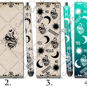 Halloween Ouija Board Epoxy Pen Wrap  Waterslide File Set
