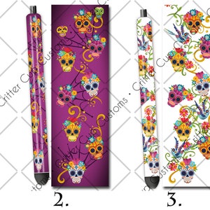 Pliki do pobrania cyfrowego PNG z nadrukiem długopisu epoksydowego Day of the Dead
