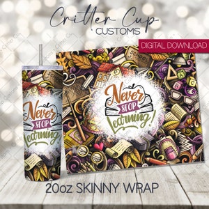 Lehrer Sublimation Design 20oz Skinny Straight and Tapered Tumbler Wrap Digital Download Datei