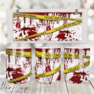 Crime Scene Coffee Mug Design, 11oz Coffee Mug Wrap, Sublimation Coffee Mug png