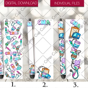 CMA Pen Wrap, Medical Pen Wrap, Epoxy Pen Wrap, Pen Wrap Design, Digital Download PNG