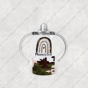 Pink Camo Mama&#39;s Girl Design, 12oz sippy cup, Digital Download, PNG