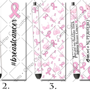 Breast Cancer Awareness Pen Wraps, Breast Cancer Pen Wraps, Pen Wrap PNG, Pen Wrap Design, Waterslide Pen Wraps