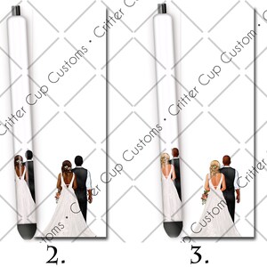 Bride & Groom Epoxy Glitter Pen Wrap Designs  Digital Download PNG