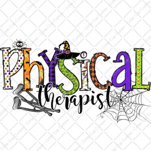 Halloween Fisioterapeuta Diseño Digital Descargar Archivo PNG SublImation / Waterslide