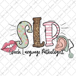 SLP "Fonoaudiólogo" Design Digital Download PNG Sublimação Waterslide