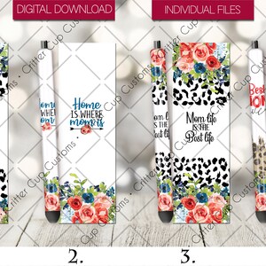 Floral Leopard Mother Day Pen Wrap File Set