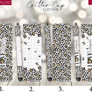 Valentine&#39;s Day Pen Wrap Design, Love and Leopard Epoxy Glitter Pen Wrap Design, Waterline Pen Wraps, Pen Wrap PNG