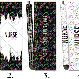 Neon Leopard Nurse Life Epoxy Glitter Pen Wrap Designs, Digital Download, PNG