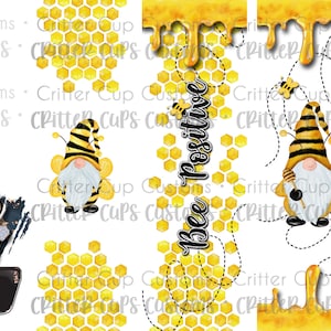 Gnome Bee Design, Epoxy Glitter Pen Wrap, Digital Download, PNG