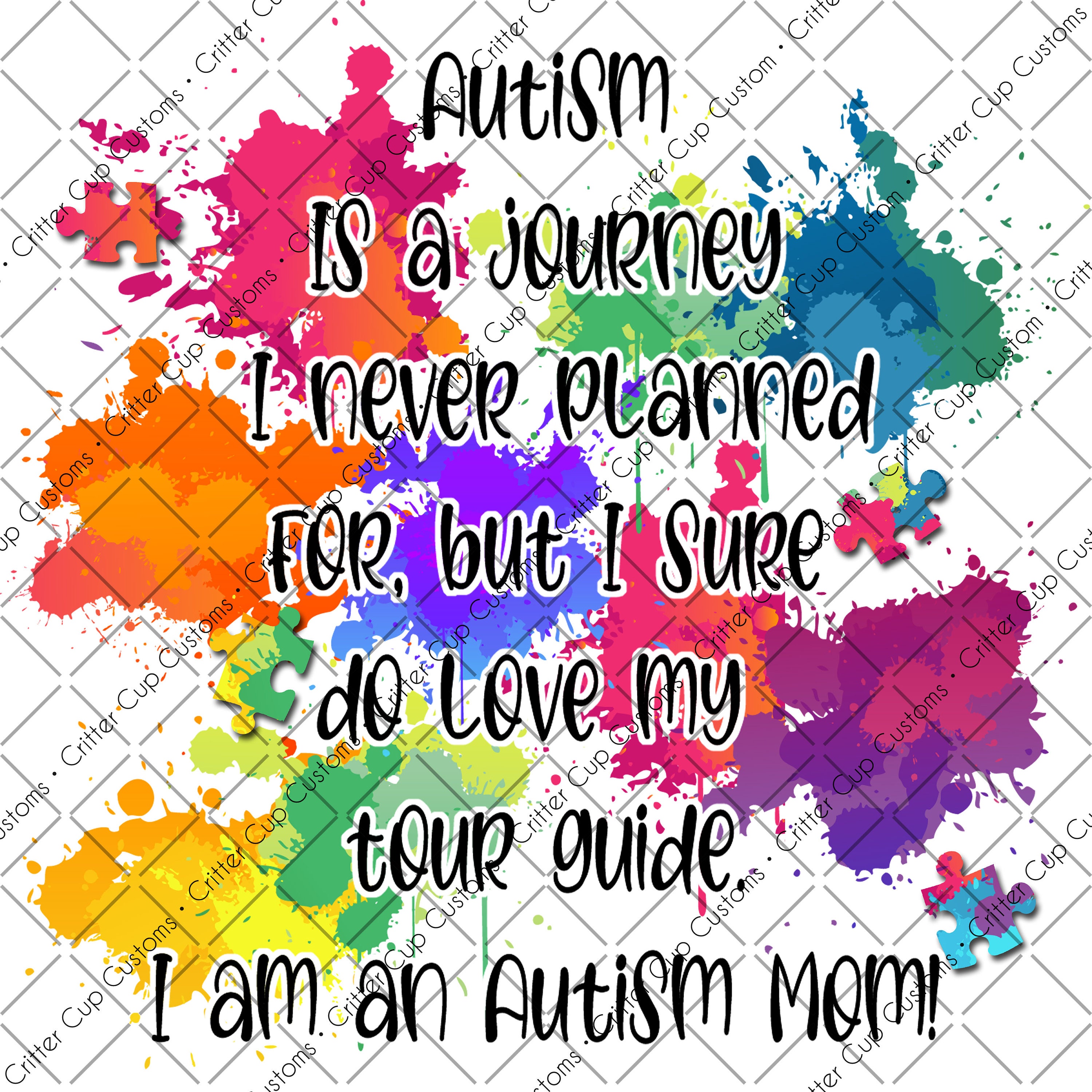 Autism Journey Quote Puzzle Piece Paint Splatter Design - Etsy