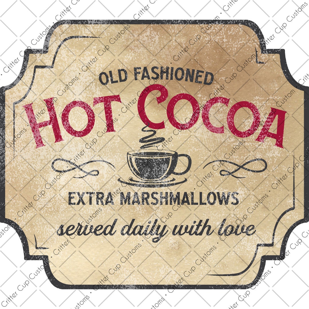 Vintage Hot Cocoa Label (3) Digital File PNG - Etsy