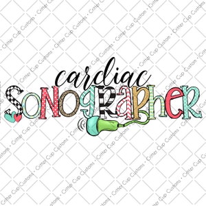 Diseño de ecografista cardíaco Descarga digital PNG Archivo sublimación / Tobogán de agua