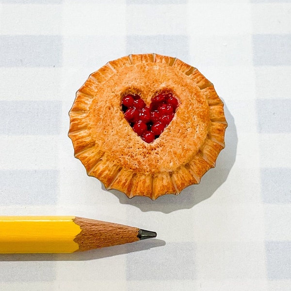 Miniature Cherry Heart Pie Magnet