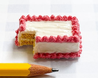 Miniature Pink Sheet Cake Magnet
