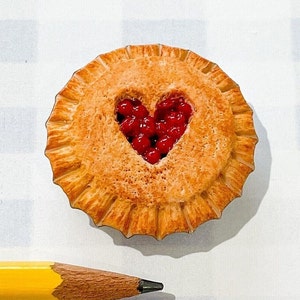 Miniature Cherry Heart Pie Magnet image 7