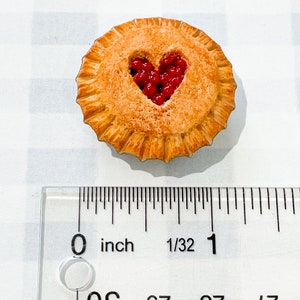 Miniature Cherry Heart Pie Magnet image 3