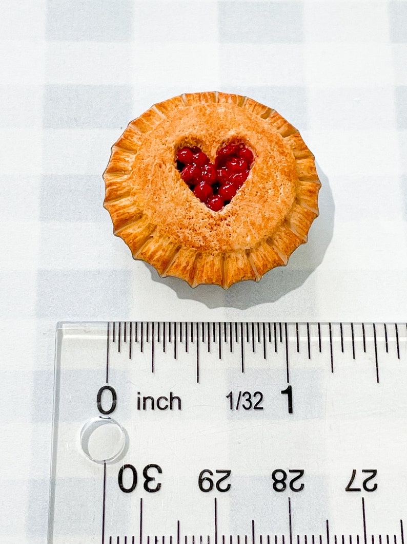 Miniature Cherry Heart Pie Magnet image 3