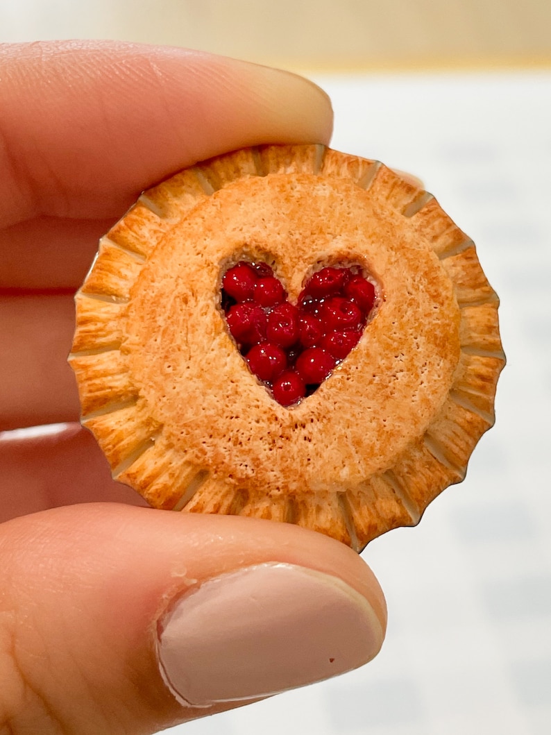 Miniature Cherry Heart Pie Magnet image 5