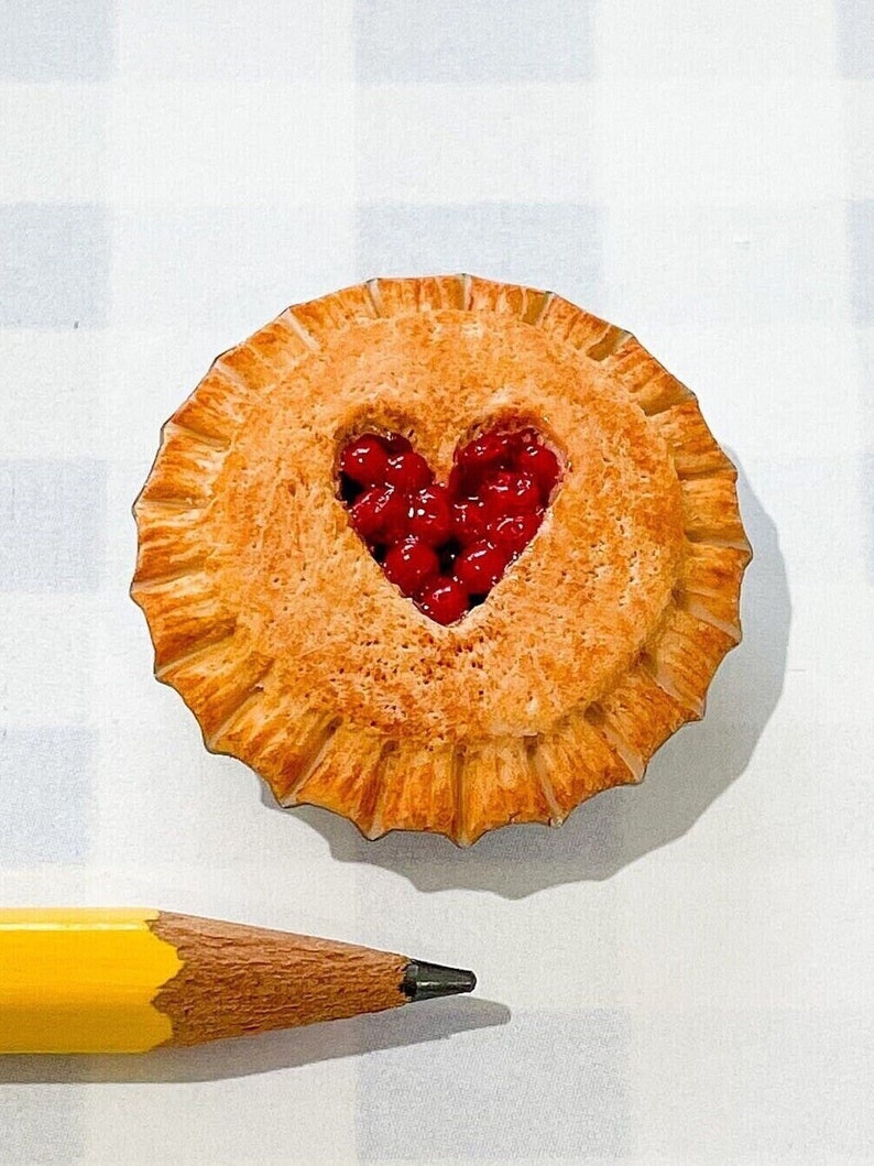 Miniature Cherry Heart Pie Magnet image 7