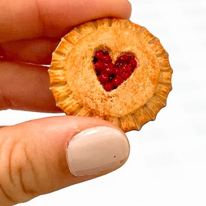 Miniature Cherry Heart Pie Magnet image 2