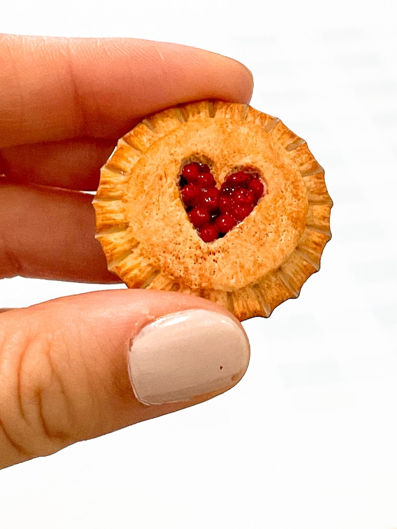 Miniature Cherry Heart Pie Magnet image 2