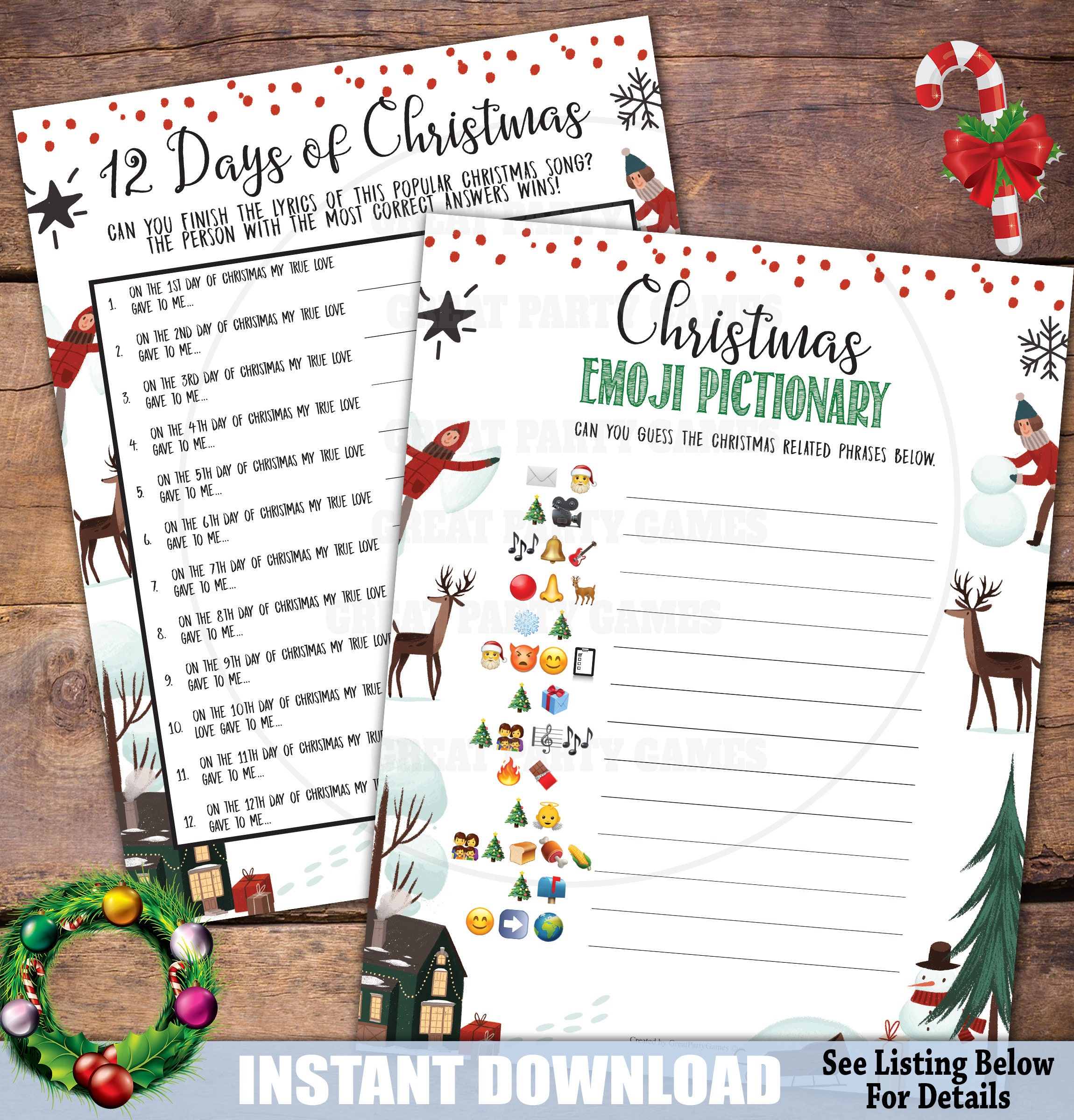 Christmas Party Games 12 in 1 Bundle Printable Christmas | Etsy