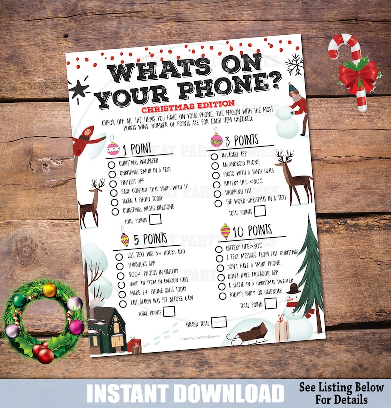 what-s-on-your-phone-christmas-party-game-printable-etsy