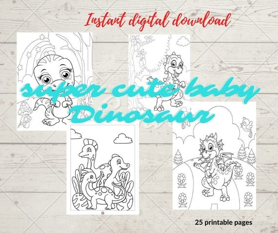 Super cute baby Dinosaur Coloring Pages pdf  25 Pages