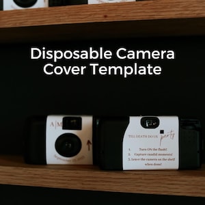 Disposable Camera Cover Template, Wedding DIY, Customizable