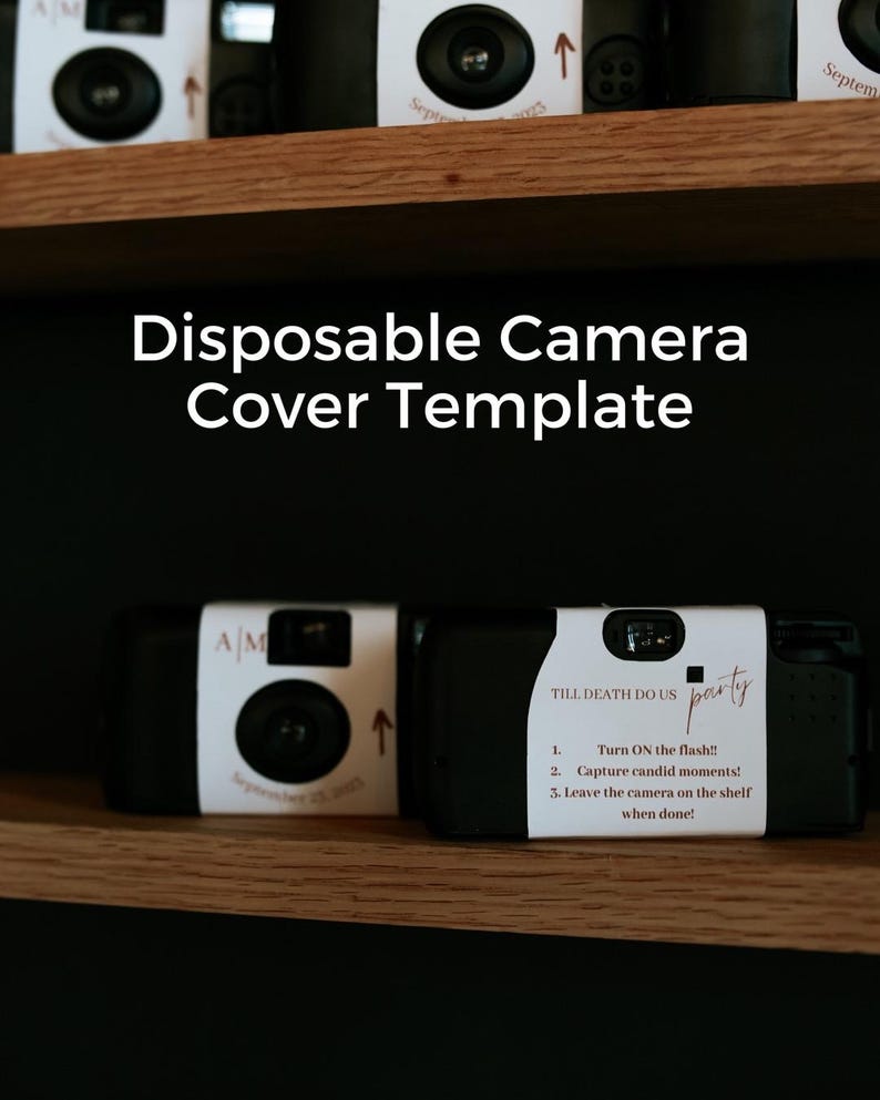 Disposable Camera Cover Template Wedding DIY Customizable Etsy Disposable Camera Cover Template Wedding DIY Customizable Etsy