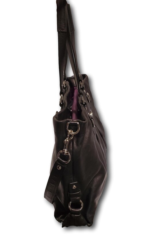 Vintage COACH Black Leather Ashley Shoulder Bag W… - image 4