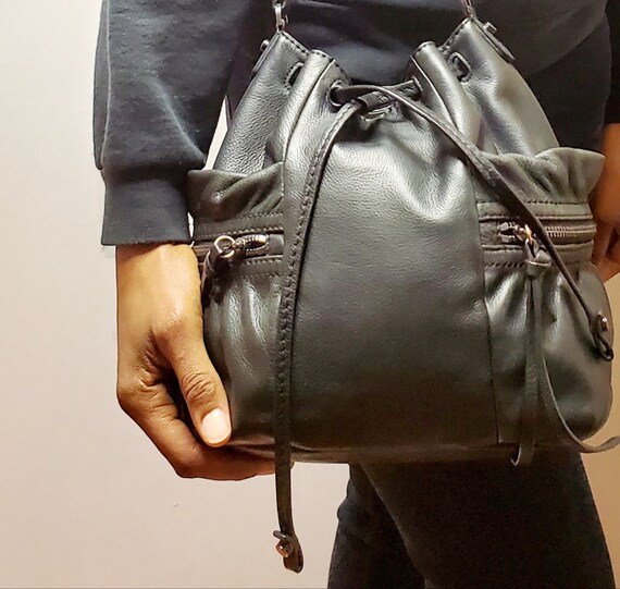 Vintage Authentic Botkier Brand Black Leather Buck