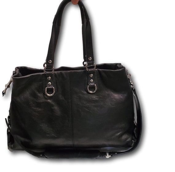 Vintage COACH Black Leather Ashley Shoulder Bag W… - image 3