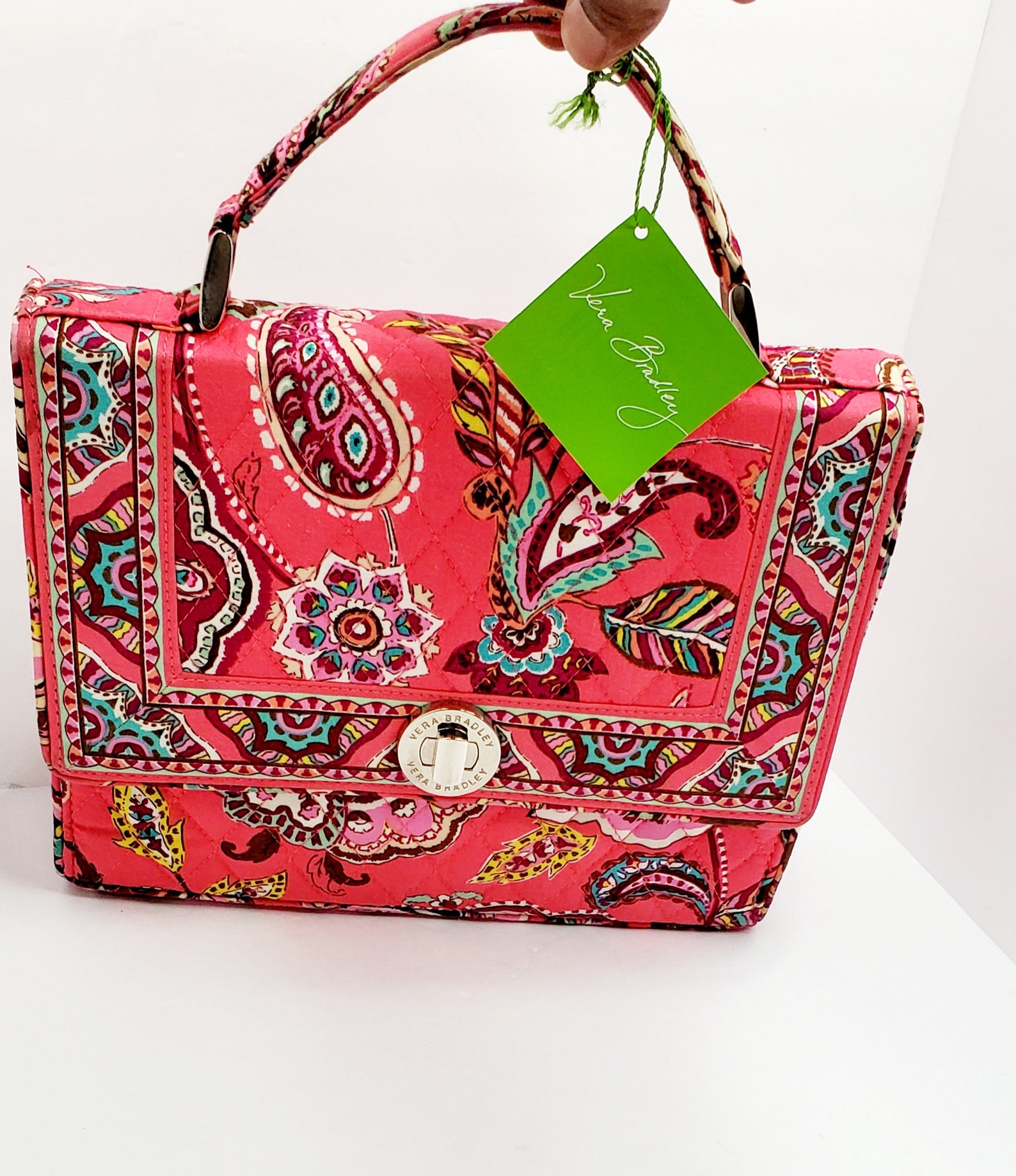 Vintage VERA BRADLEY Emily Satchel Fanfare Quilted Cotton Bag Etsy