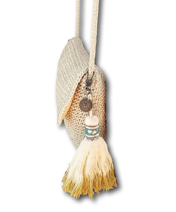 Vintage The Sak Crochet Hobo Bag / Purse Multi Color Gem