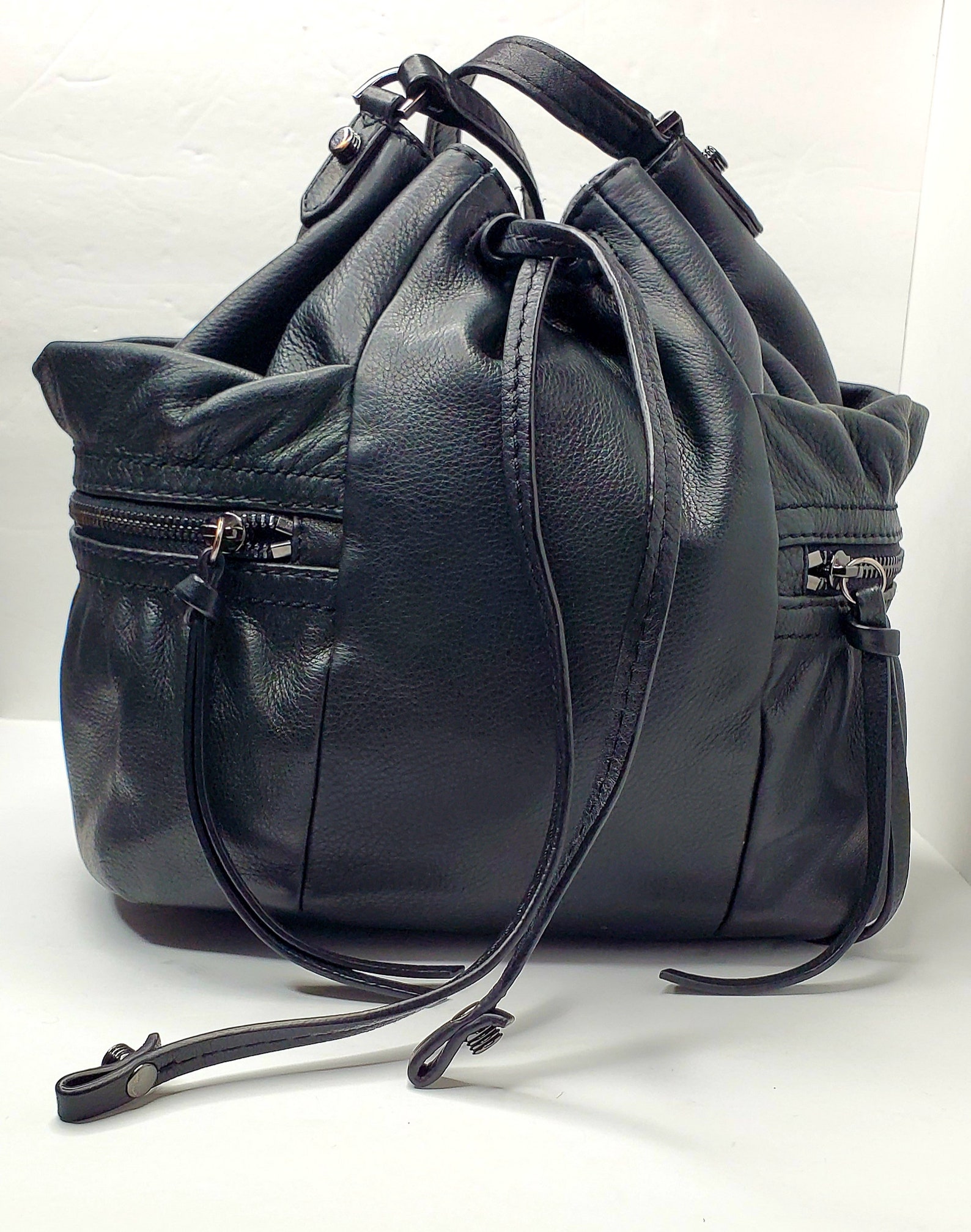 Vintage Authentic Botkier Brand Black Leather Bucket Bag | Etsy