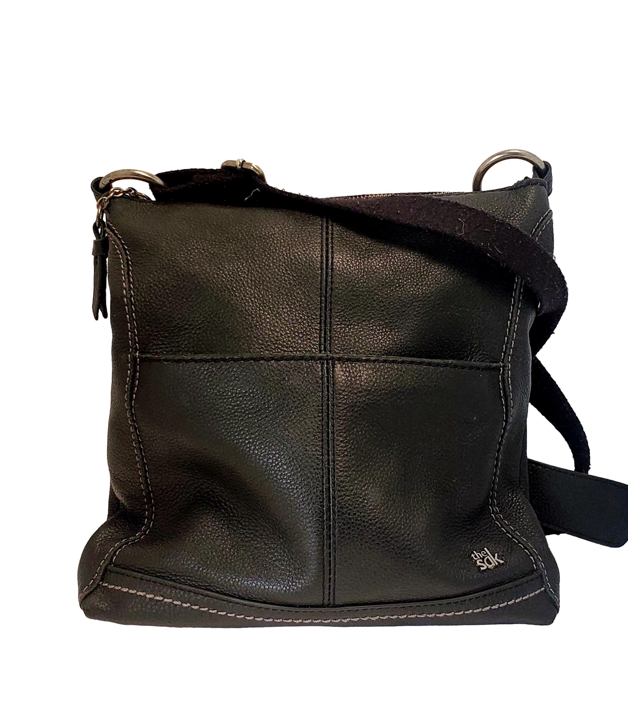 Vintage the SAK Black Leather Crossbody Bag Etsy