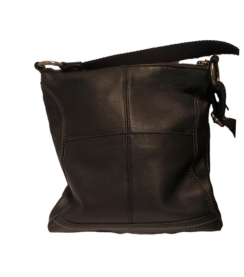 Vintage the SAK Black Leather Crossbody Bag Etsy