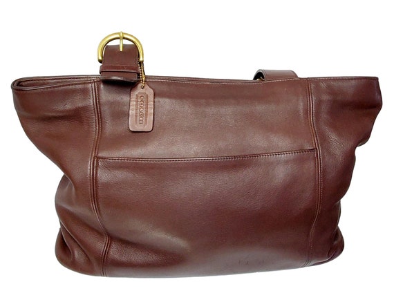Brown Leather Vintage Coach Tote Bag