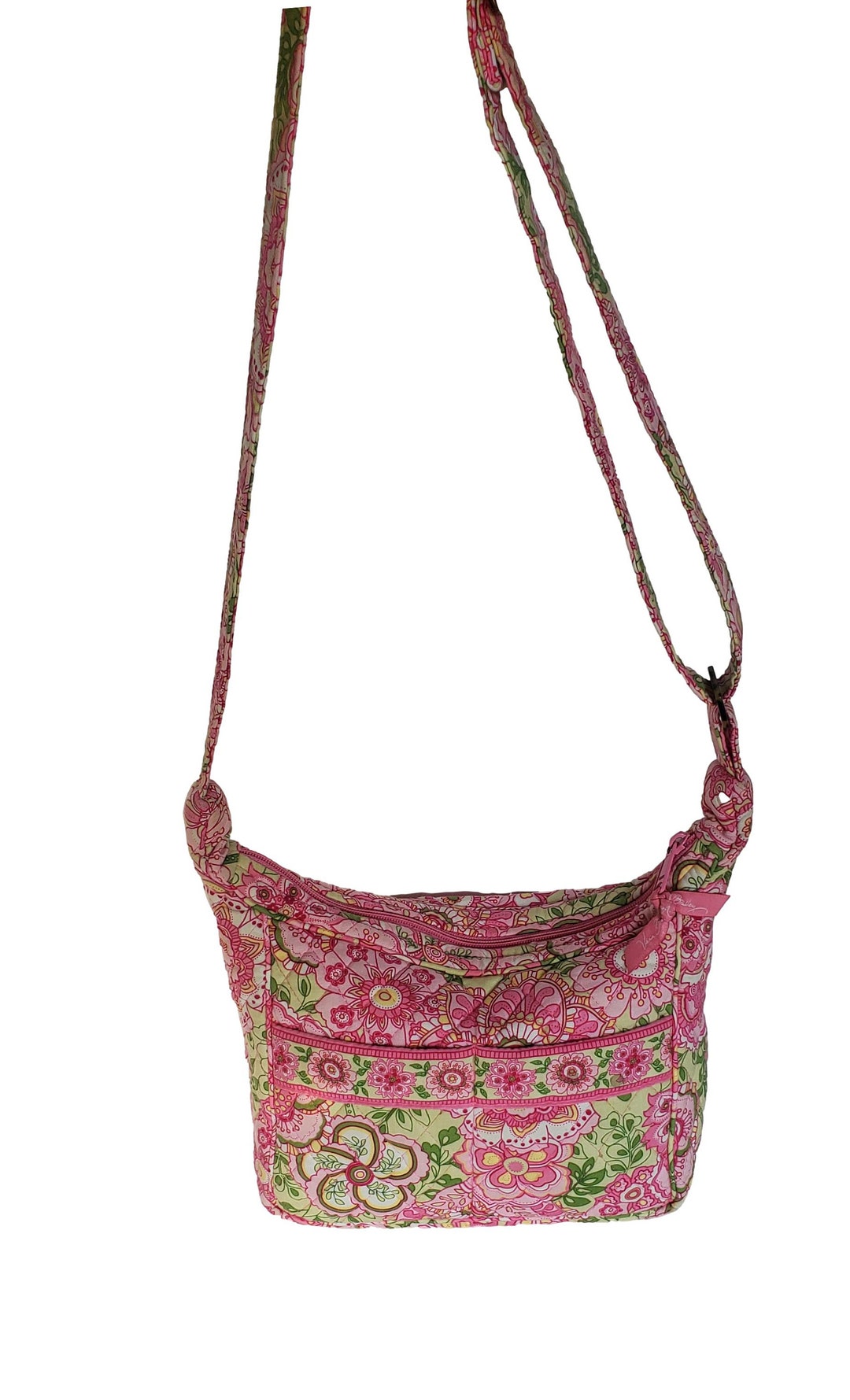 Vintage Vera Bradley Pink and Green Quilted Cotton Crossbody Bag Etsy