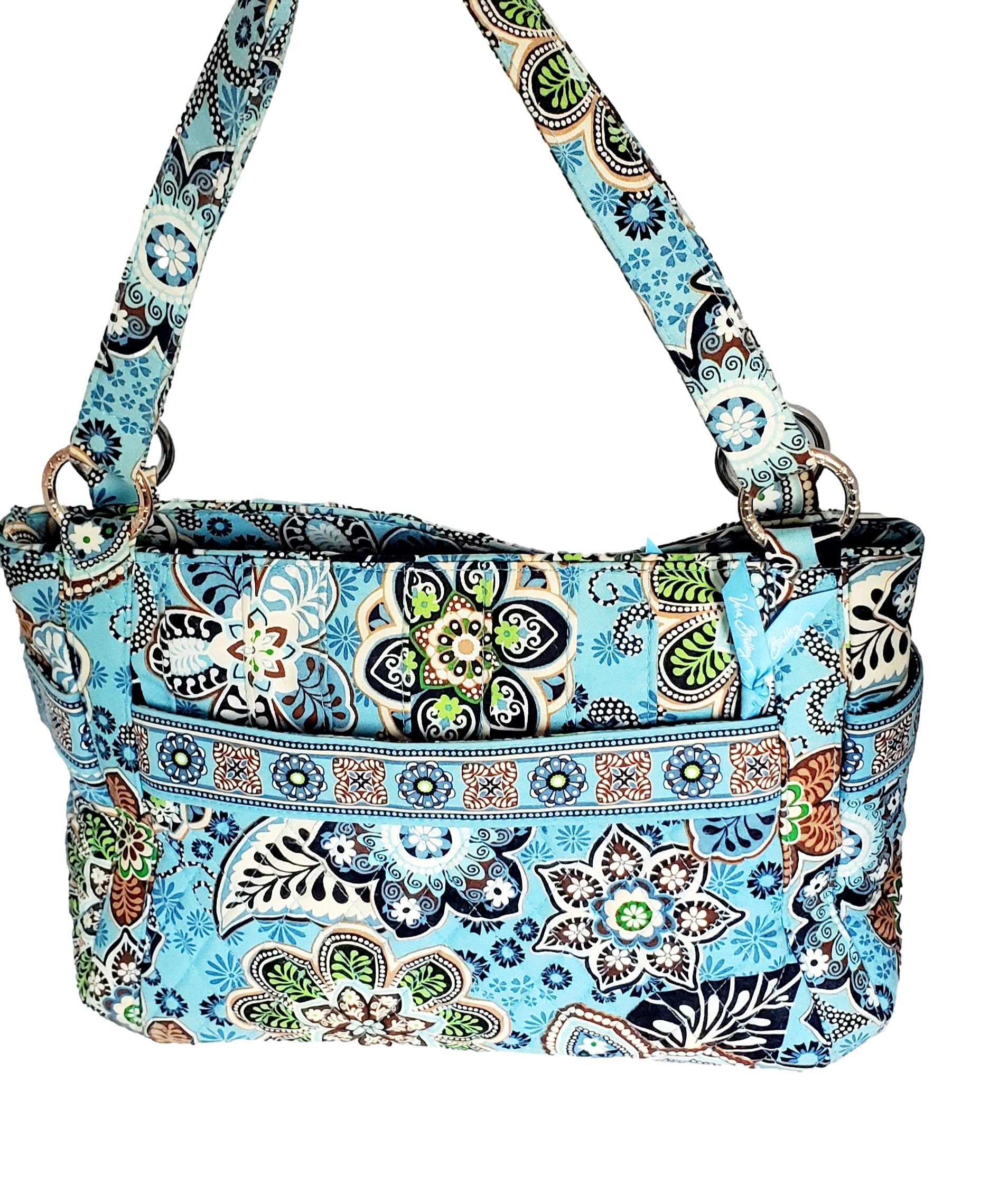 Vintage Vera Bradley Blue Floral Pattern Quilted Shoulder Bag Etsy