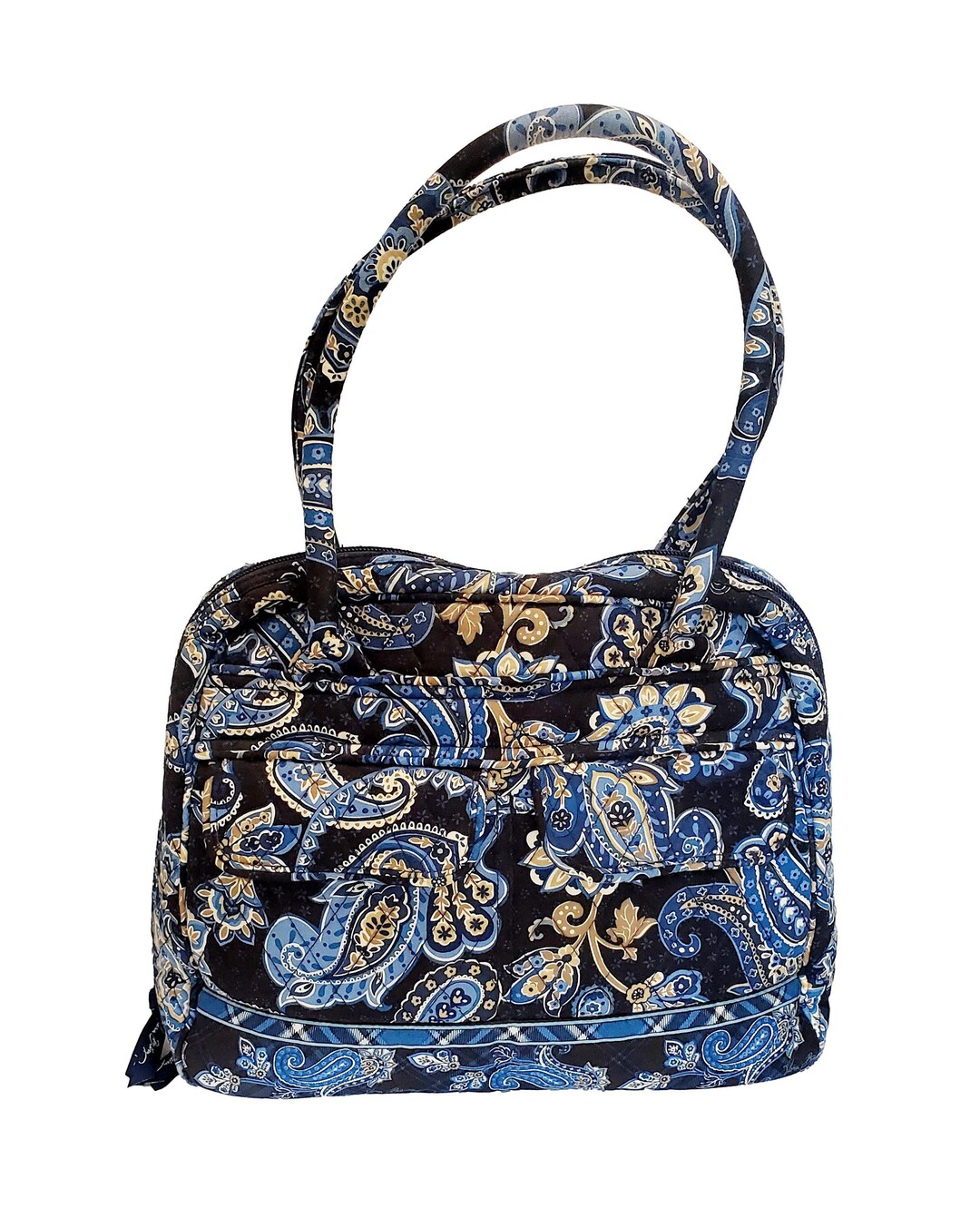 Vintage Vera Bradley Blue Paisley Print Quilted Cotton Shoulder Bag Etsy