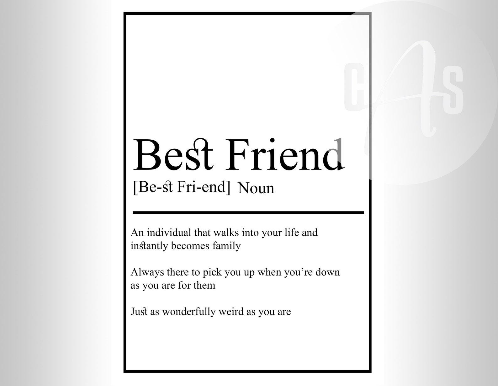 Best Friend Dictionary Définition Cadeau Home Decor Wall Art Etsy