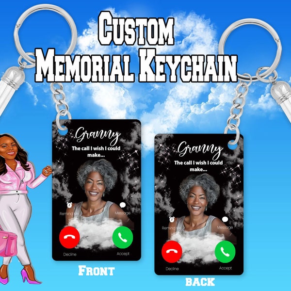 Memorial Keychain, Personalized The Call I Wish I Could Make, Photo Memorial, Custom Photo Keychains, Unique Sympathy Gifts, Photo Keychain.