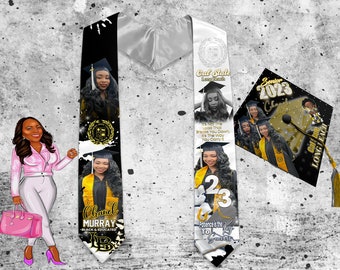 Gold & Black Graduation Stole